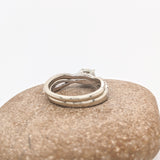 Beautiful Earth Mined Diamond Engagement Ring & Band in Solid 14K White Gold