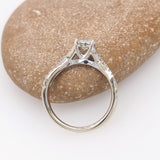 Beautiful Earth Mined Diamond Engagement Ring & Band in Solid 14K White Gold