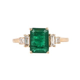 1.5ct Emerald Ring w Natural Diamonds in Solid 14K Yellow Gold EM 8x6mm