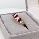 Bright Red Ruby and Diamond Band