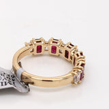 Bright Red Ruby and Diamond Band