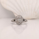 Beautiful Diamond Ring in 14K White Gold | Earth Mined Diamonds | Double Halo