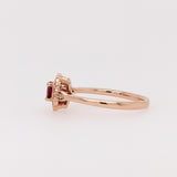 Round Ruby Ring with Diamond Halo