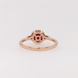 Round Ruby Ring with Diamond Halo