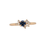 Cute Sapphire Ring with Diamond Accents