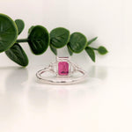 Cherry Red Ruby Ring w Earth Mined Diamonds in Solid 14K Gold EM 8x6mm