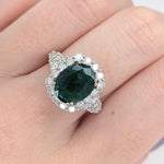 3ct Dazzling Emerald Ring w Earth Mined Diamonds in Solid 14k Gold Oval 11x9mm