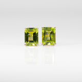 Peridot Stud Earrings 14K Solid Gold | Green Peridot Earrings | Emerald Cut Cut 6x4mm 7x5mm 8x6mm 9x7mm 10x8mm | August Birthstone Jewelry
