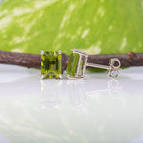 Peridot Stud Earrings 14K Solid Gold | Green Peridot Earrings | Emerald Cut Cut 6x4mm 7x5mm 8x6mm 9x7mm 10x8mm | August Birthstone Jewelry