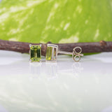 Peridot Stud Earrings 14K Solid Gold | Green Peridot Earrings | Emerald Cut Cut 6x4mm 7x5mm 8x6mm 9x7mm 10x8mm | August Birthstone Jewelry