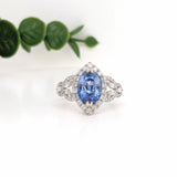 3.64ct Statement Ceylon Sapphire and Diamond Accents Ring