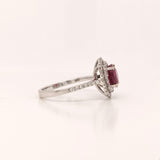5.8ct Ruby Ring with a Double Halo of Diamonds
