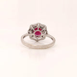 5.8ct Ruby Ring with a Double Halo of Diamonds