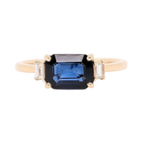 1.3ct East West Sapphire Ring w Diamond Accents