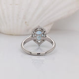 1.8ct Aquamarine Ring w Earth Mined Diamonds in Solid 14k Gold Oval 9x7mm