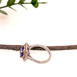 charlize 14k dual white rose gold 2.44cts tanzanite diamond ring | round 7mm