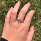 Gold Detail Split Shank with Pave Diamonds Ring Semi Mount in Solid 14K Gold | Emerald Cut 8x6mm | Customizable