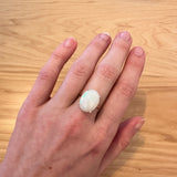 Ahana 14K Solid Yellow Gold Opal Solitaire Ring | OV 14x11mm