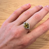 Unique Cushion Cut Semi-Mount Ring with Natural Earth-Mined Diamonds & Black Enamel in Solid 14K Gold | 7×5mm | Customizable