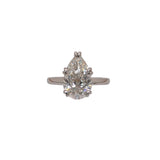 Natural Diamond Hidden Halo Ring Setting in 14K Solid Gold | Double Prong, Customizable Pear Shape 13×9mm