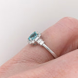 Stunning Blue Afghan Tourmaline Ring w Natural Diamond Accents in Solid 14k Gold