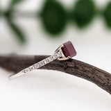 East West Ruby Ring with Diamond Accents
