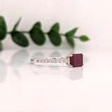 East West Ruby Ring with Diamond Accents