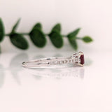 East West Ruby Ring with Diamond Accents