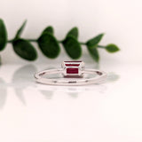 East West Ruby Ring with Diamond Accents
