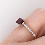 East West Ruby Ring with Diamond Accents