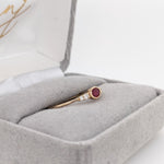 Minimalist Ruby Ring w Earth Mined Diamonds in Solid 14K Gold | Oval 4.5x3.5mm