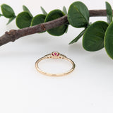 Minimalist Ruby Ring w Earth Mined Diamonds in Solid 14K Gold | Oval 4.5x3.5mm