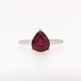3.5ct Solitaire Pear Ruby Ring