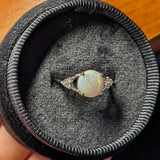 Multi Color Jelly Opal Ring in 14K Yellow Gold with Diamond Accents | Round 9.5m