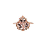 Lanah 14K Yellow Gold 2.14cts Morganite Diamond Ring | Trillion 9mm