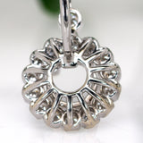 Floral Dangle Earring Setting w a Natural Diamond Halo