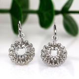 Floral Dangle Earring Setting w a Natural Diamond Halo