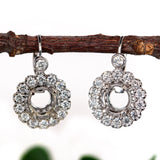 Floral Dangle Earring Setting w a Natural Diamond Halo