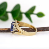 Yashika 14K Yellow Gold Tanzanite Diamond Ring | Oval 8x6mm
