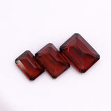 Natural Emerald Cut Red Garnet – Calibrated Loose Faceted Gemstone for Jewelry Making