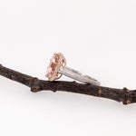 2.7ct Morganite Ring w Earth Mined Diamonds in Solid 14K Dual Tone Gold EM 10x8