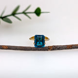 Emerald Cut Irradiated London Blue Topaz