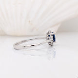 Ceylon Sapphire and Diamond Halo Ring