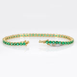 Stella 14K Solid Gold Zambian Emerald Tennis Bracelet | Round 3.4mm | Customizable