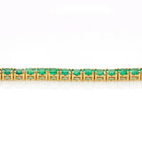 Stella 14K Solid Gold Zambian Emerald Tennis Bracelet | Round 3.4mm | Customizable