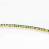Stella 14K Solid Gold Zambian Emerald Tennis Bracelet | Round 3.4mm | Customizable
