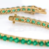 Stella 14K Solid Gold Zambian Emerald Tennis Bracelet | Round 3.4mm | Customizable
