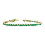 Stella 14K Solid Gold Zambian Emerald Tennis Bracelet | Round 3.4mm | Customizable