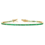 Daniella 14K Solid Gold Zambian Emerald Tennis Bracelet | RD 2.5mm | Customizable