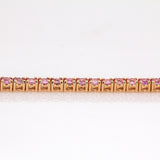 Gabriella 14K Solid Pink Gold Ceylon Pink Sapphire Bracelet | Round 2mm | Customizable